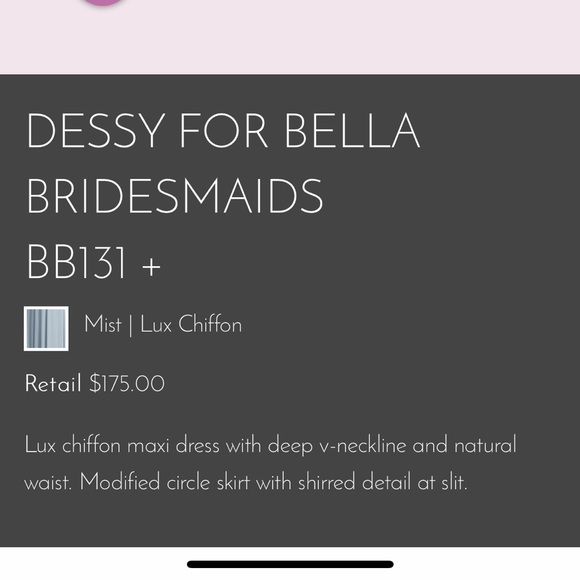 Dessy Collection brand new bridesmaid dress, size 10, not altered, color Mist. - Picture 5 of 5